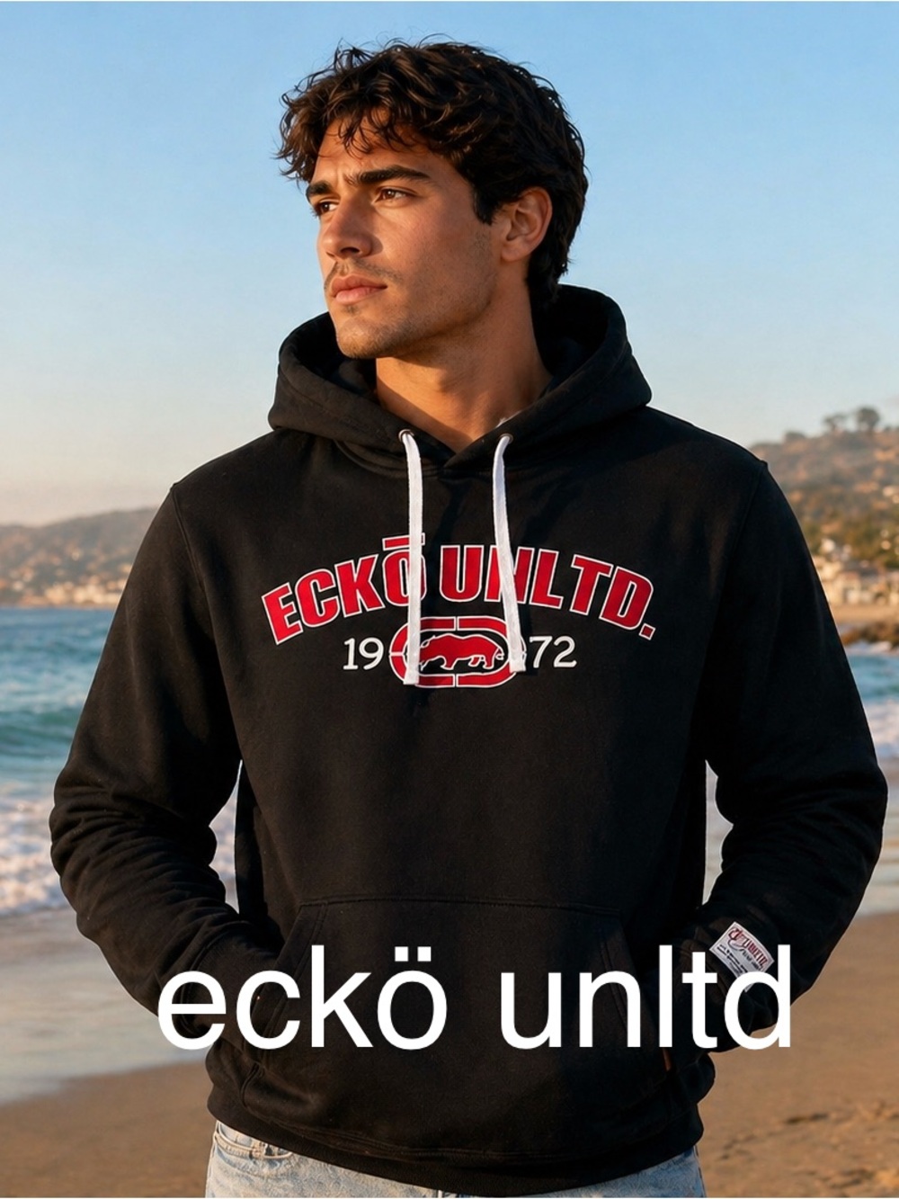 ❄️Ecko Unlimited Black Hoodie with Red Logo size LARGE